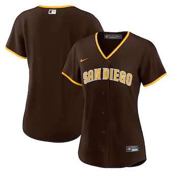 womens nike brown san diego padres road replica team jersey